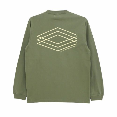 COLOR COMMUNICATIONS LONG SLEEVE カラーコミュニケーションズ ロングスリーブTシャツ 3C DIAMONDS LIGHT OLIVE スケートボード スケボー 