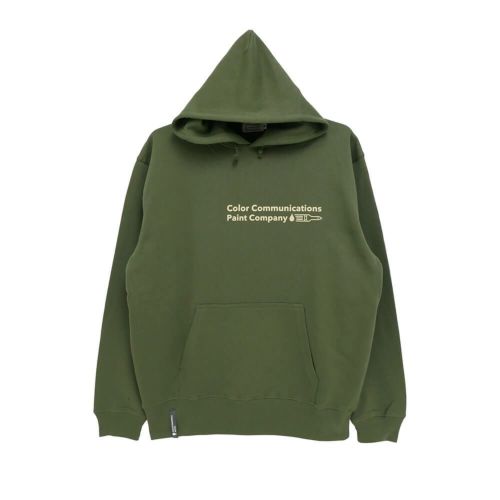 COLOR COMMUNICATIONS HOOD カラーコミュニケーションズ パーカー RE-PAINT COMPANY 2 2024 LIGHT OLIVE スケートボード スケボー 