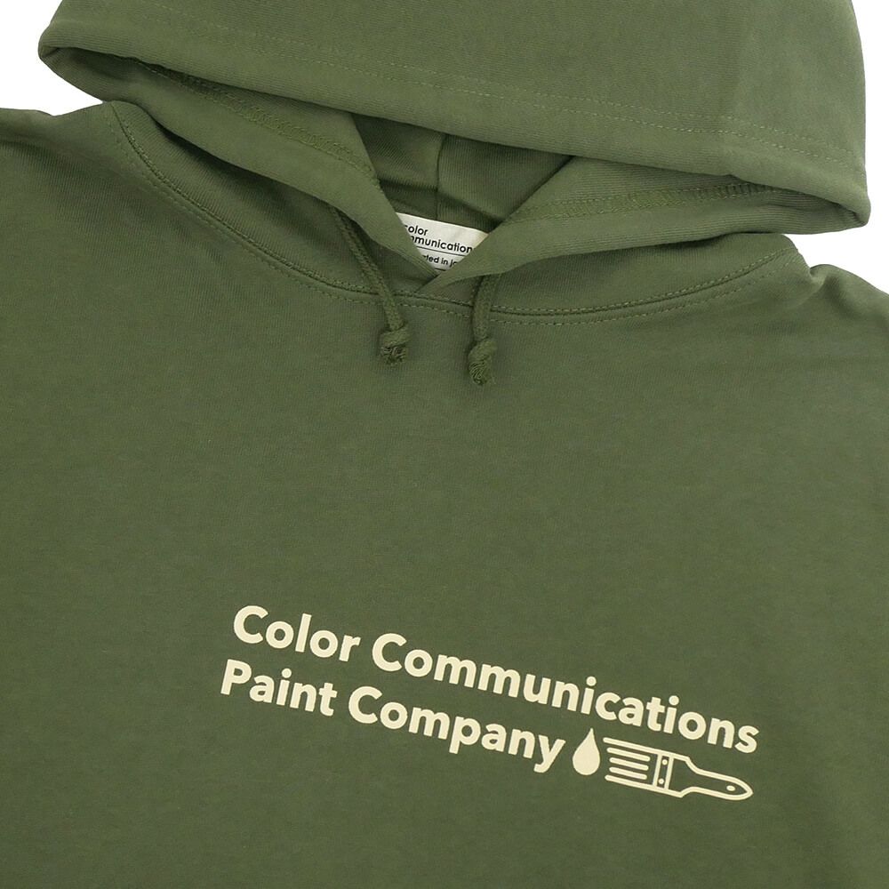 COLOR COMMUNICATIONS HOOD カラーコミュニケーションズ パーカー RE-PAINT COMPANY 2 2024 LIGHT OLIVE スケートボード スケボー 1