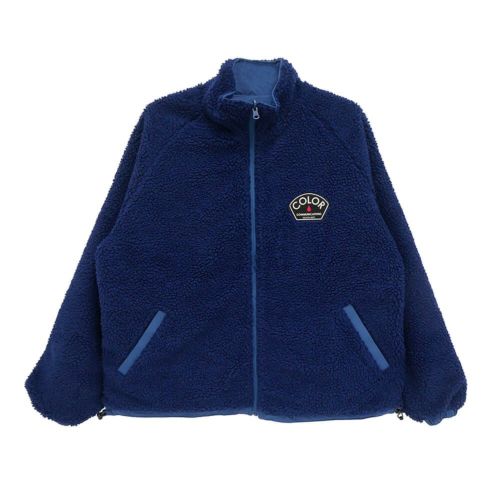 COLOR COMMUNICATIONS JACKET カラーコミュニケーションズ ジャケット DRIP EMB NYLON BOA REVERSIBLE NAVY/NAVY スケートボード スケボー 