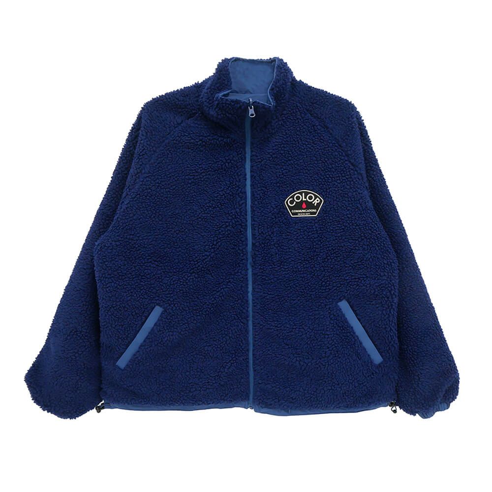 COLOR COMMUNICATIONS JACKET カラーコミュニケーションズ ジャケット DRIP EMB NYLON BOA REVERSIBLE NAVY/NAVY スケートボード スケボー 