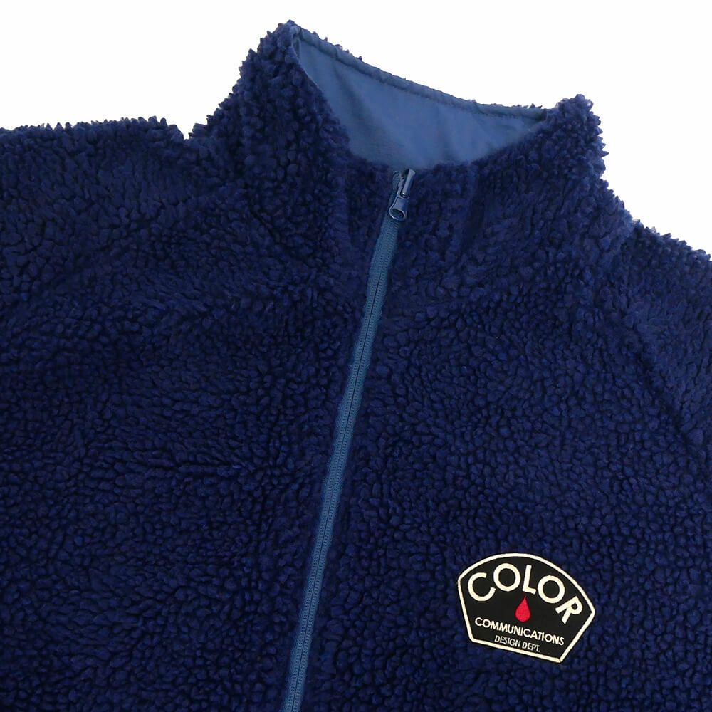COLOR COMMUNICATIONS JACKET カラーコミュニケーションズ ジャケット DRIP EMB NYLON BOA REVERSIBLE NAVY/NAVY スケートボード スケボー 1
