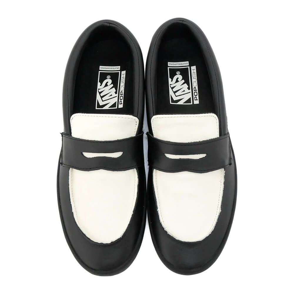 VANS SHOES バンズ シューズ スニーカー SKATE LOAFER LEATHER BLACK/WHITE（US企画） スケートボード スケボー 2