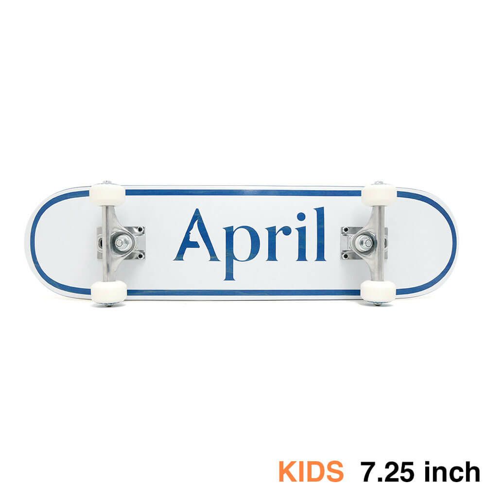 防水ケース付き APRIL エイプリル コンプリートセット スケートボード完成品（子供用） OG LOGO BLUE 7.25 スケートボード スケボー　1