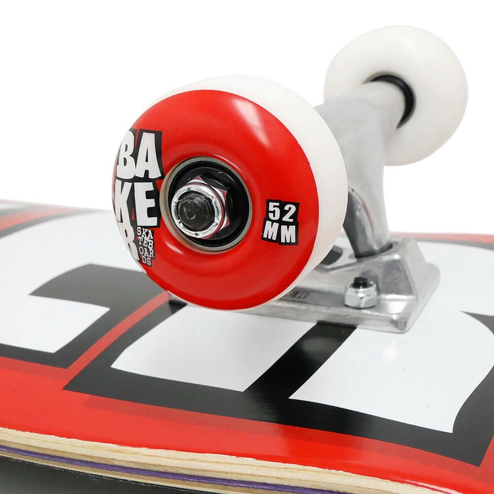 防水ケース付き BAKER ベイカー コンプリートセット スケートボード完成品 BRAND LOGO RED/WHITE 8.0 スケートボード スケボー 2