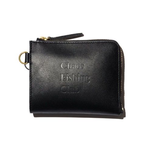 CHAOS FISHING CLUB WALLET カオスフィッシングクラブ サイフ LOGO LEATHER WALLET 2.0 BLACK スケートボード スケボー　1