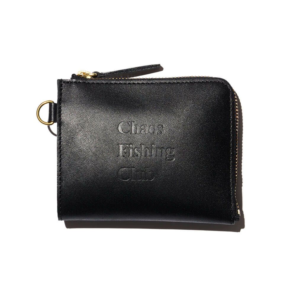 CHAOS FISHING CLUB WALLET カオスフィッシングクラブ サイフ LOGO LEATHER WALLET 2.0 BLACK スケートボード スケボー　1