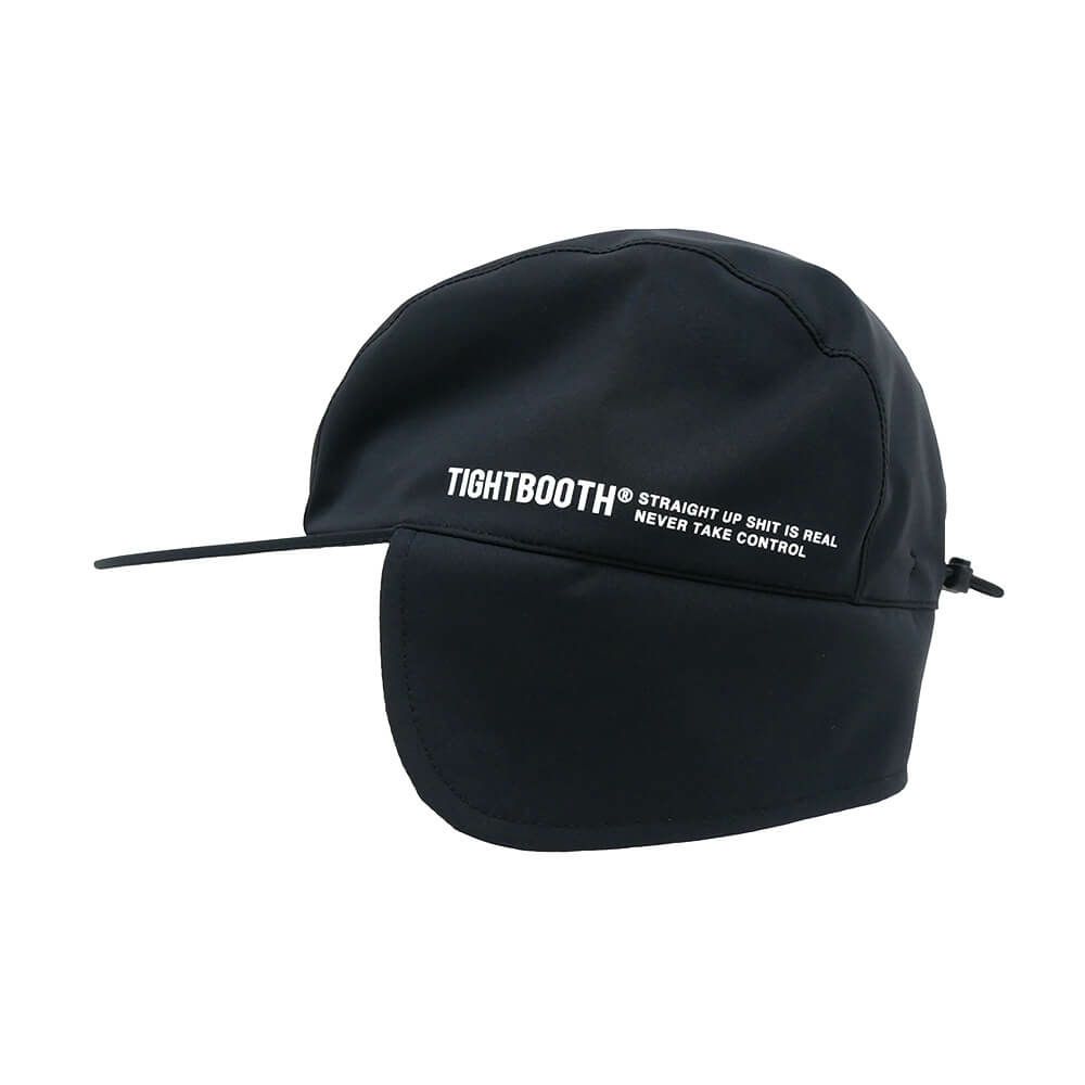 TIGHTBOOTH（TBPR）CAP タイトブース キャップ 3 LAYER FLAP CAMP BLACK スケートボード スケボー 3