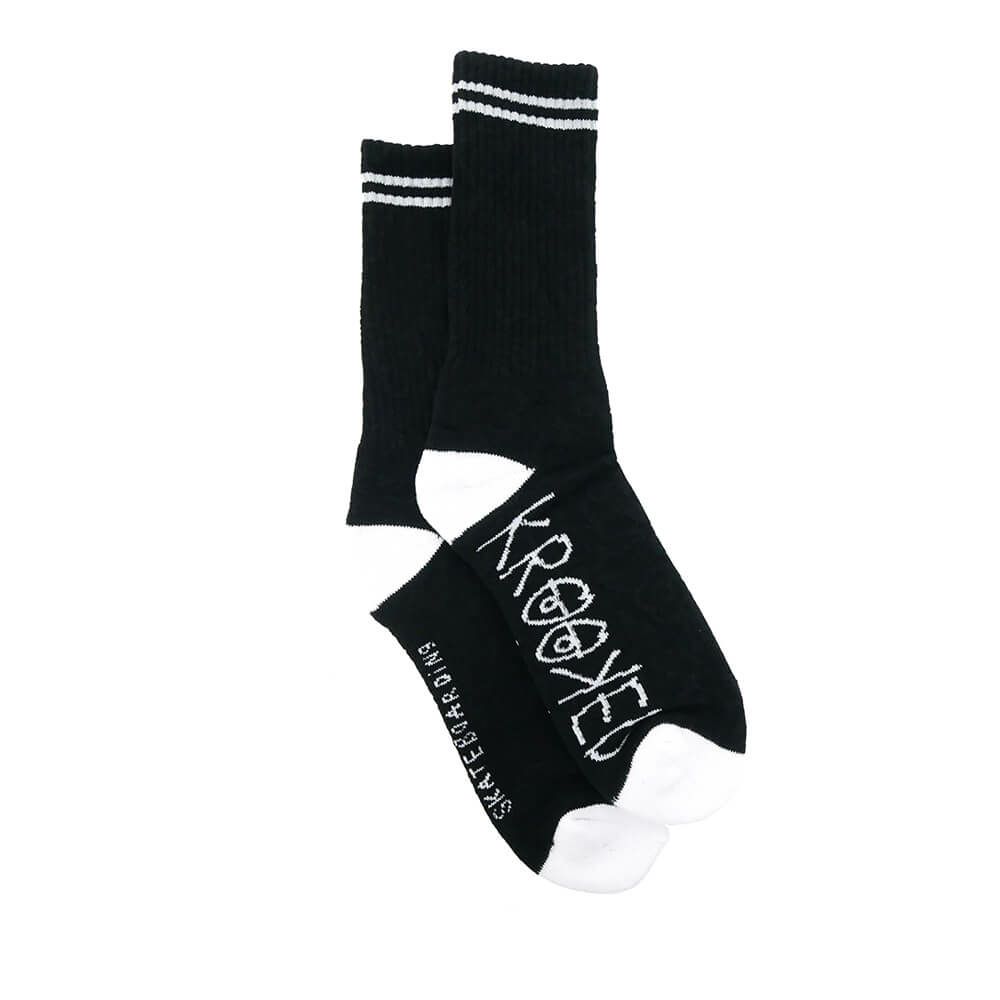 KROOKED SOCKS クルキッド ソックス 靴下 MULTI FLOWERS BLACK/BLACK/WHITE スケートボード スケボー 3