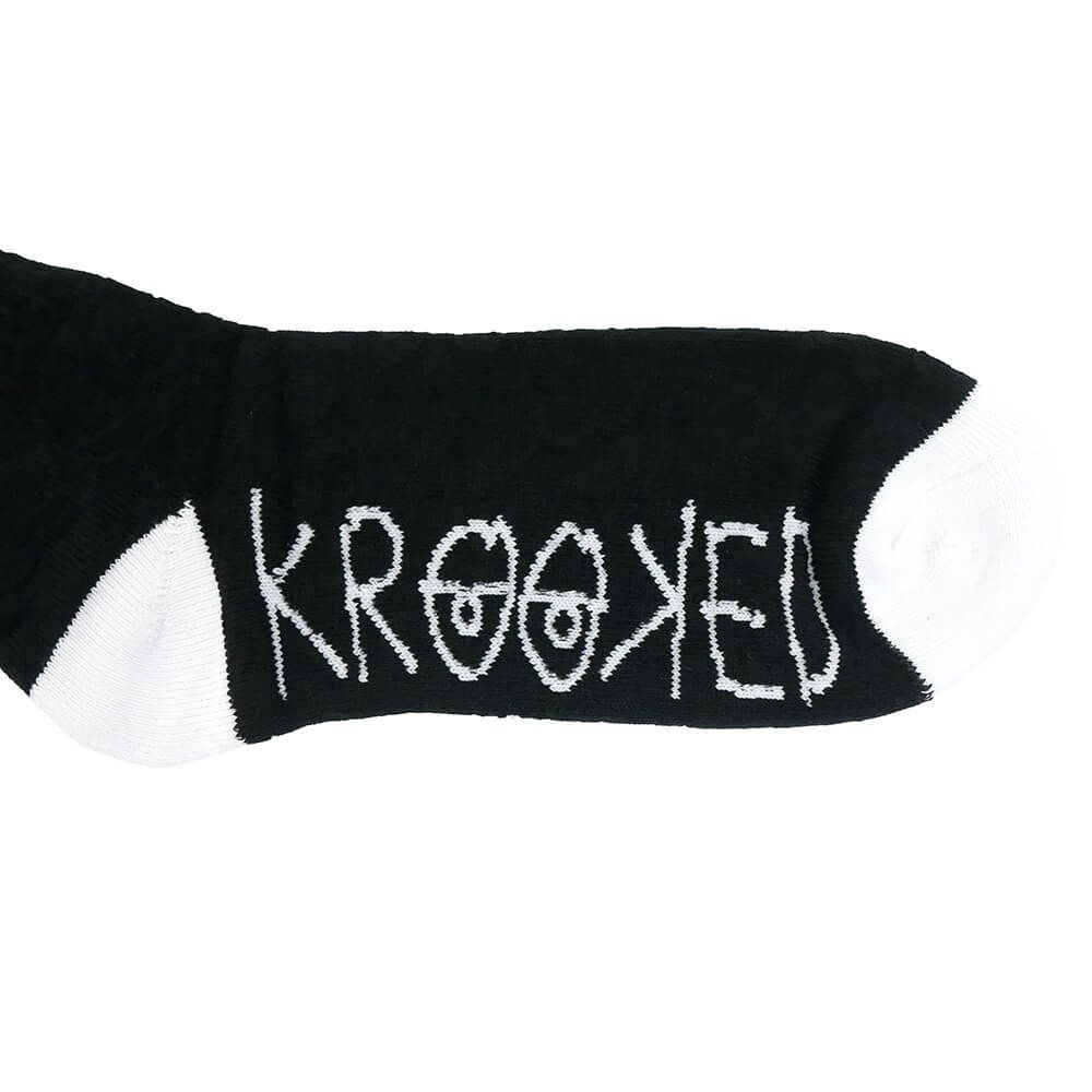 KROOKED SOCKS クルキッド ソックス 靴下 MULTI FLOWERS BLACK/BLACK/WHITE スケートボード スケボー 4