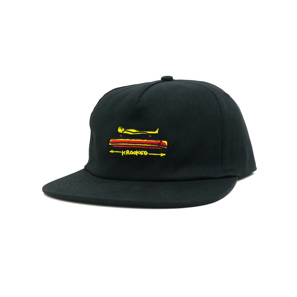KROOKED CAP クルキッド キャップ KOFFIN SNAPBACK BLACK スケートボード スケボー 