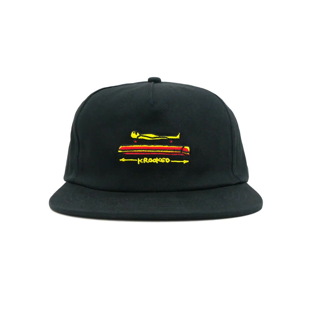 KROOKED CAP クルキッド キャップ KOFFIN SNAPBACK BLACK スケートボード スケボー 1