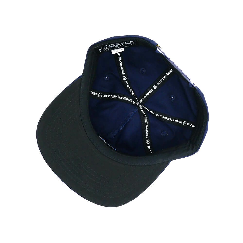 KROOKED CAP クルキッド キャップ SWEATPANTS REDUX SNAPBACK NAVY スケートボード スケボー 3