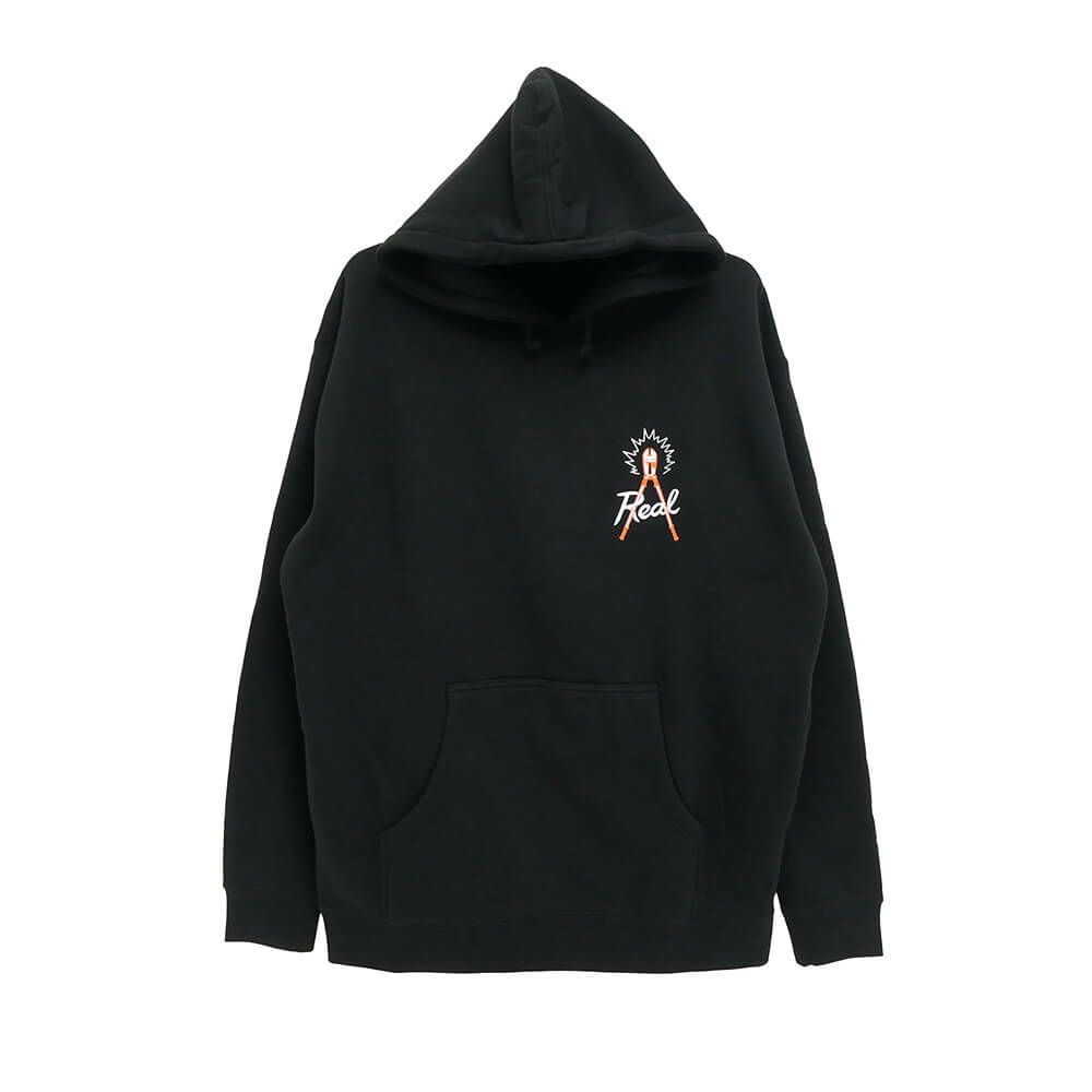 REAL HOOD リアル パーカー SPOT CONSERVATORS BLACK スケートボード スケボー 1