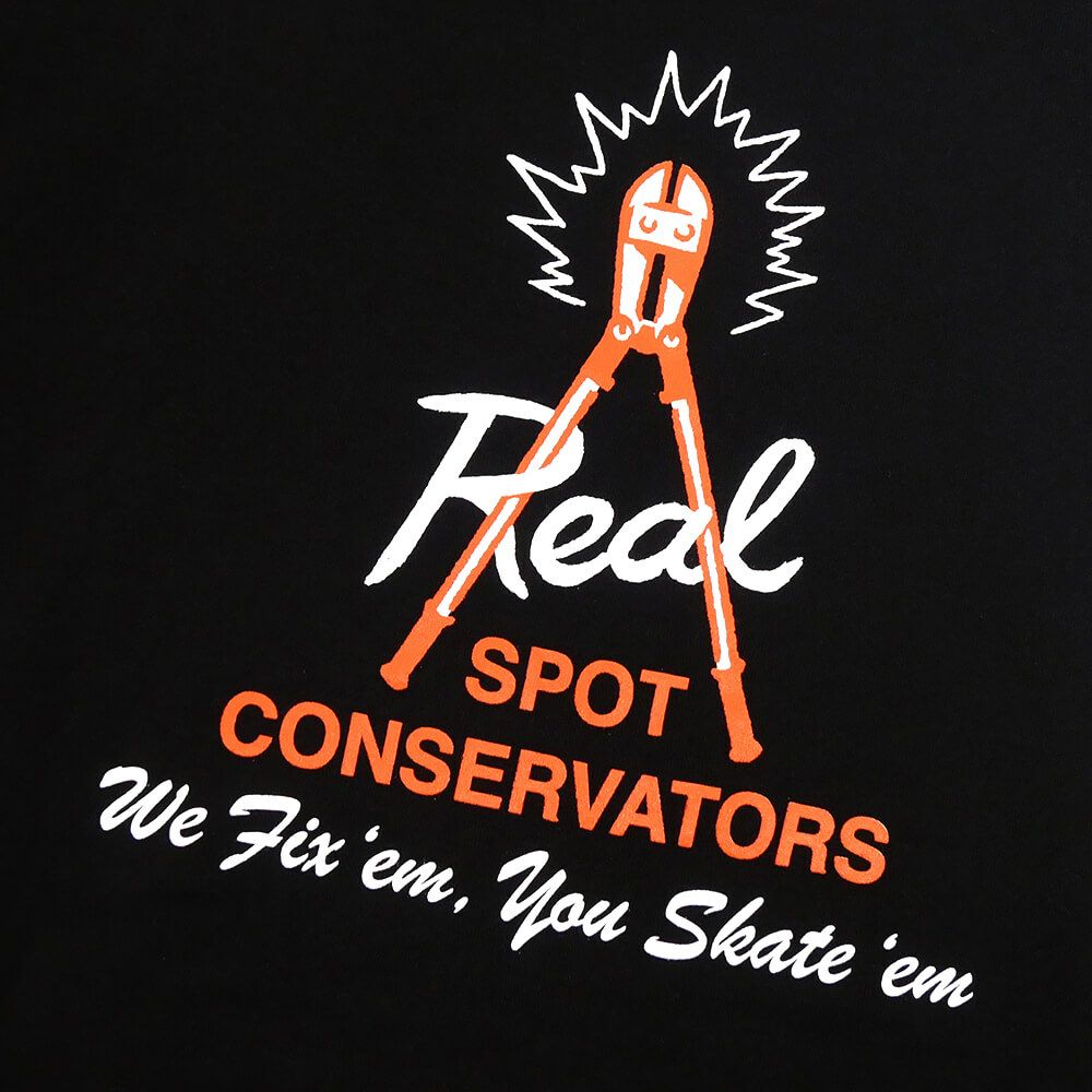 REAL HOOD リアル パーカー SPOT CONSERVATORS BLACK スケートボード スケボー 3
