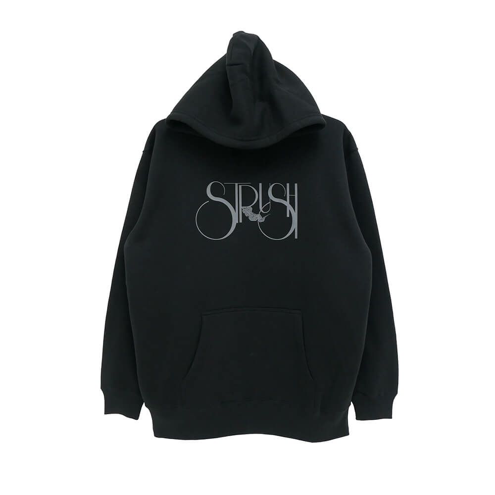 STRUSH HOOD ストラッシュ パーカー SMOKE LOGO BLACK スケートボード スケボー 