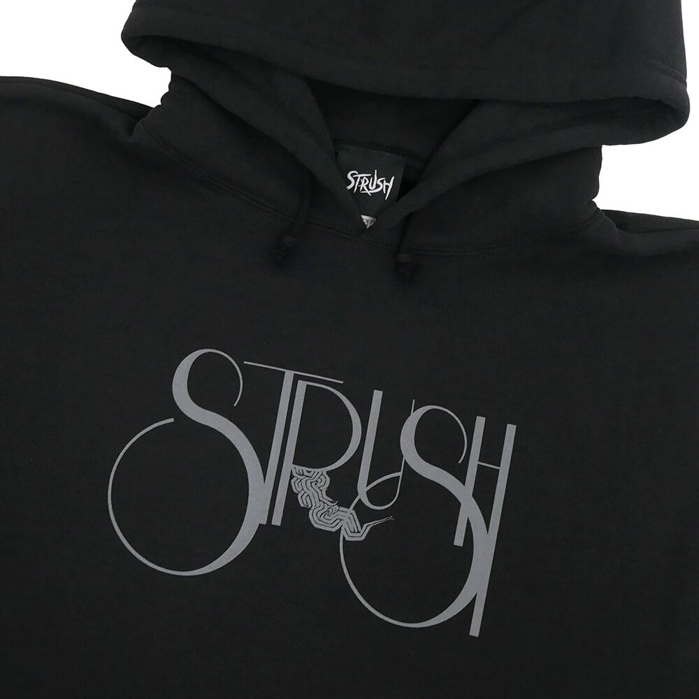 STRUSH HOOD ストラッシュ パーカー SMOKE LOGO BLACK スケートボード スケボー 1