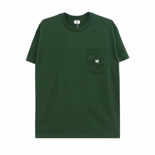 KAWA T-SHIRT 川 Tシャツ 川 LOGO 1POINT POCKET GREEN/WHITE スケートボード スケボー 