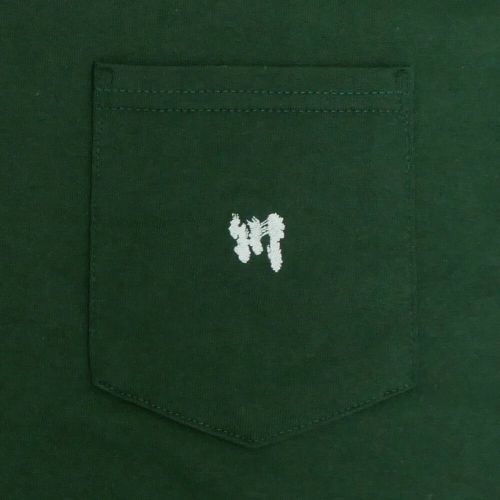 KAWA T-SHIRT 川 Tシャツ 川 LOGO 1POINT POCKET GREEN/WHITE スケートボード スケボー 2