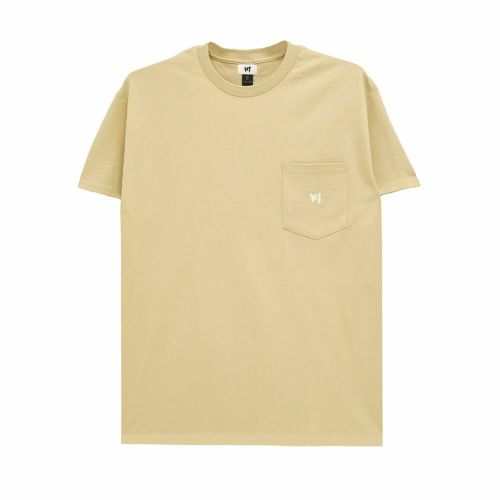 KAWA T-SHIRT 川 Tシャツ 川 LOGO 1POINT POCKET SAND/WHITE スケートボード スケボー 
