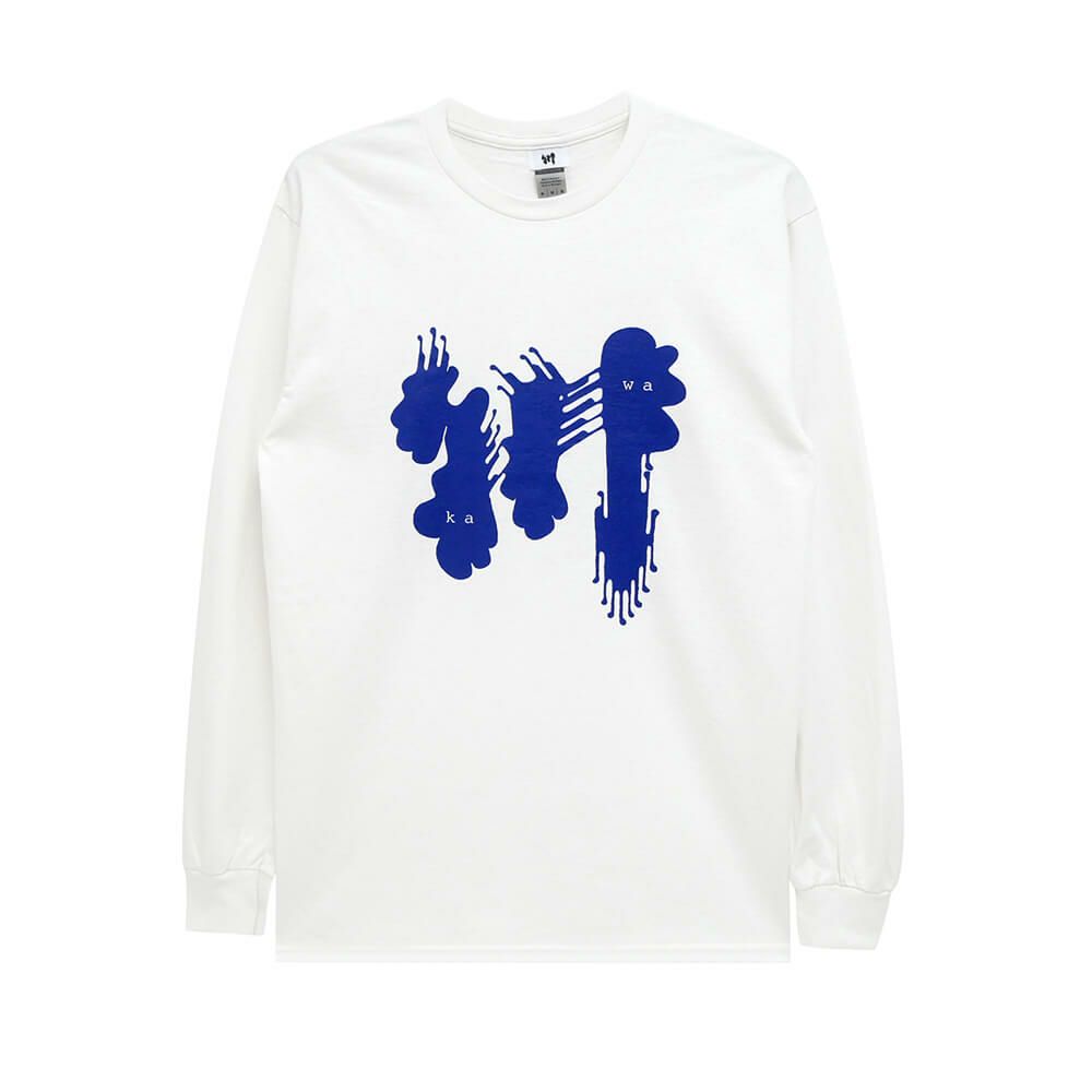 KAWA LONG SLEEVE 川 ロングスリーブTシャツ 川 BIG LOGO WHITE/BLUE スケートボード スケボー 
