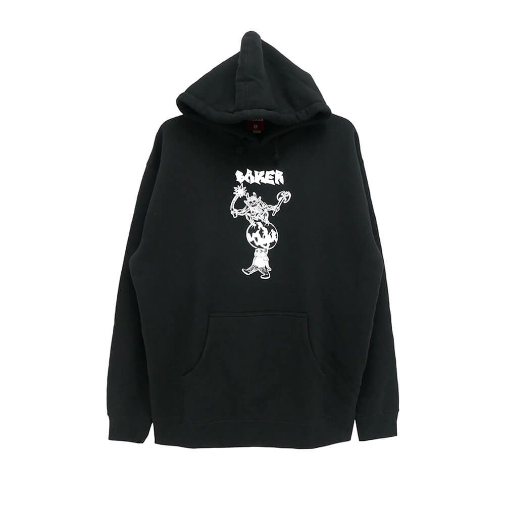 BAKER HOOD ベイカー パーカー WORLD CRUSHER BLACK スケートボード スケボー 