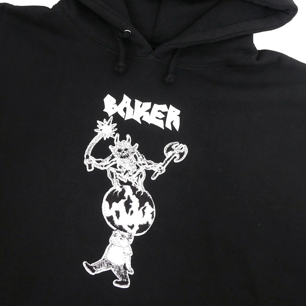 BAKER HOOD ベイカー パーカー WORLD CRUSHER BLACK スケートボード スケボー 1