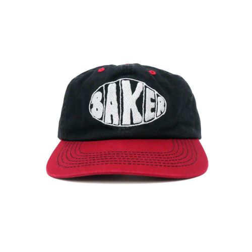 BAKER CAP ベイカー キャップ SPRAYED OVAL SNAPBACK BLACK/RED スケートボード スケボー 1