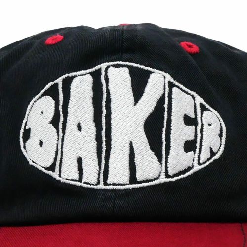 BAKER CAP ベイカー キャップ SPRAYED OVAL SNAPBACK BLACK/RED スケートボード スケボー 4