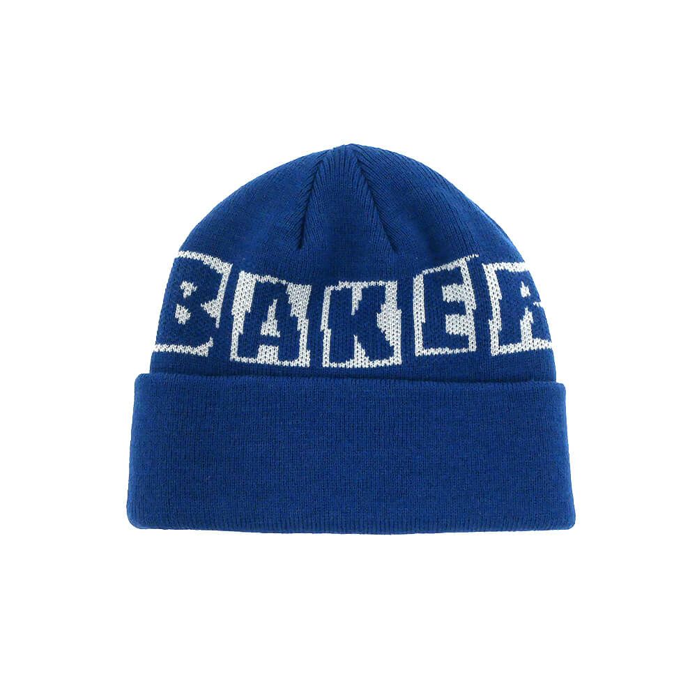 BAKER KNITCAP ベイカー ニットキャップ BRAND LOGO BEANIE NAVY スケートボード スケボー 