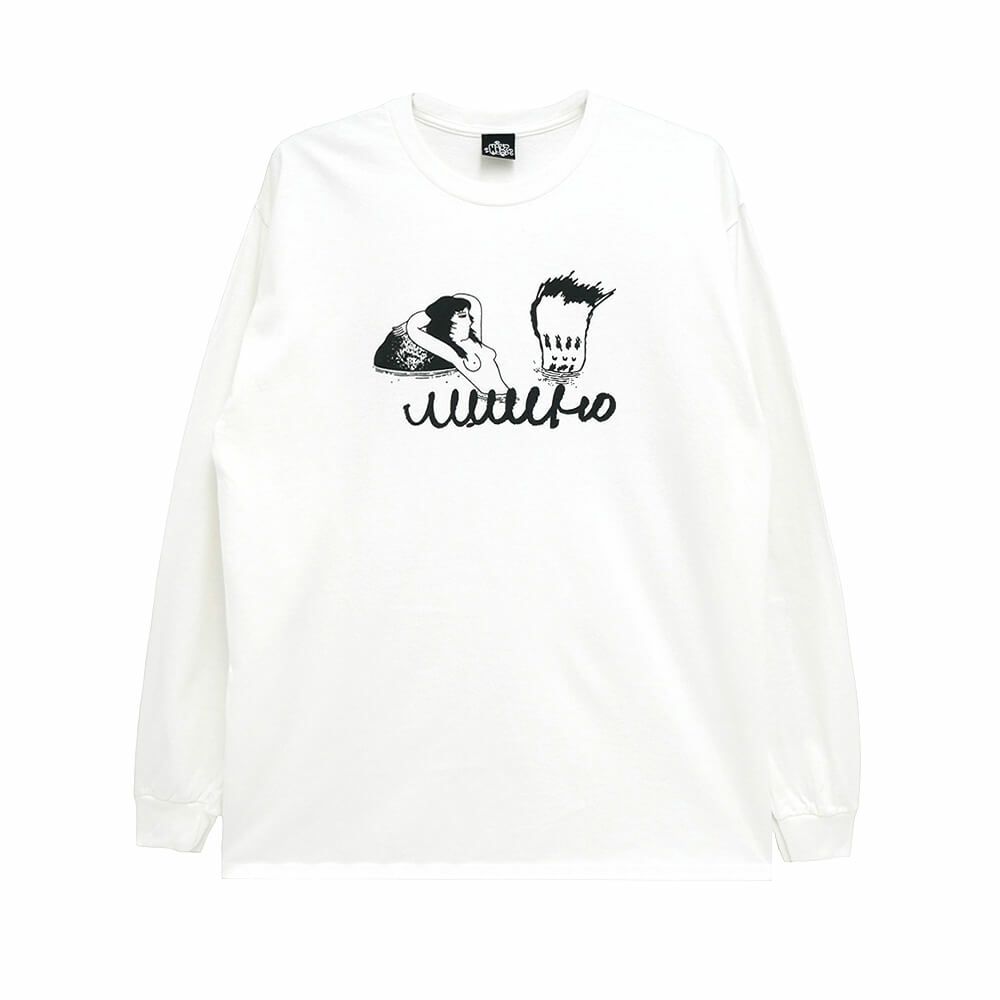 MAN WHO LONG SLEEVE マンフー ロングスリーブTシャツ 混浴 WHITE スケートボード スケボー 