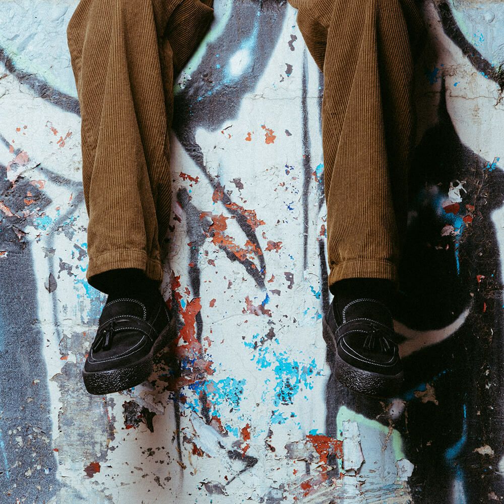 LAST RESORT AB SHOES ラストリゾートエービー シューズ スニーカー VM005 LOAFER SUEDE LO BLACK/WHITE/BLACK スケートボード スケボー 9