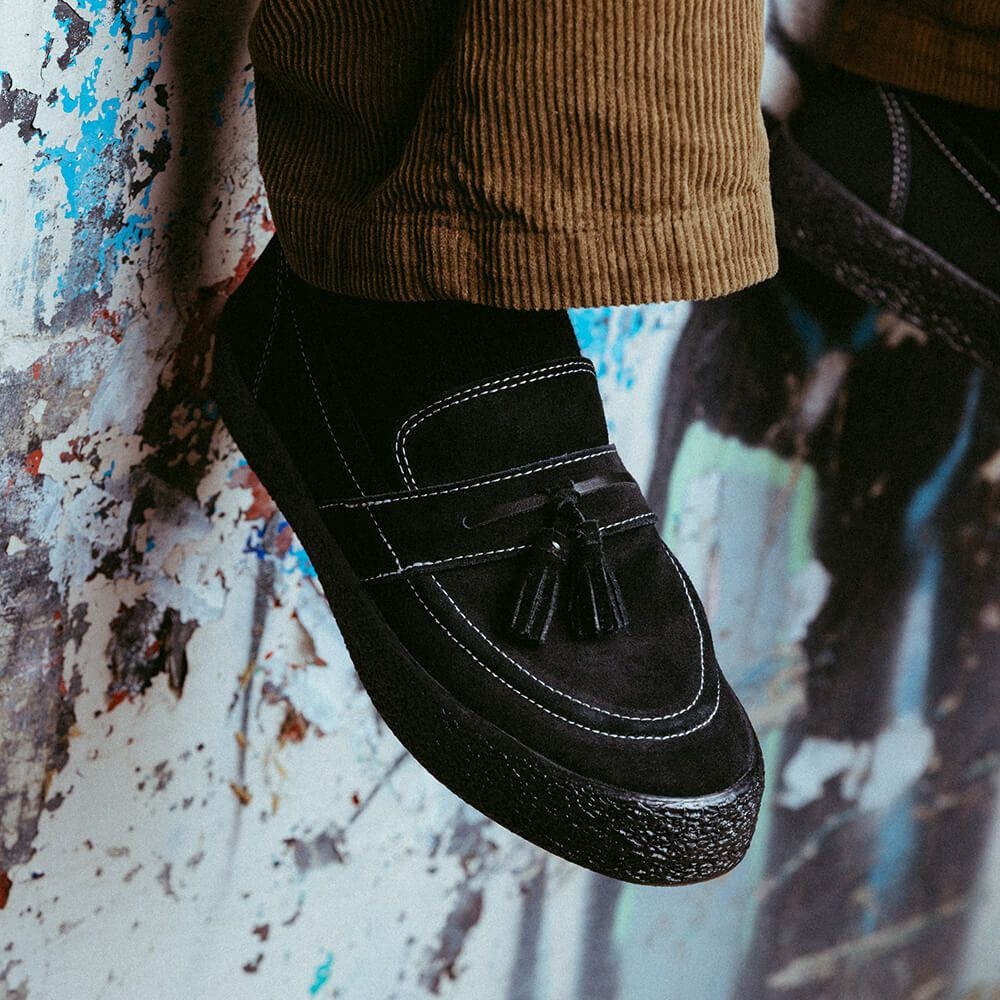 LAST RESORT AB SHOES ラストリゾートエービー シューズ スニーカー VM005 LOAFER SUEDE LO BLACK/WHITE/BLACK スケートボード スケボー 10