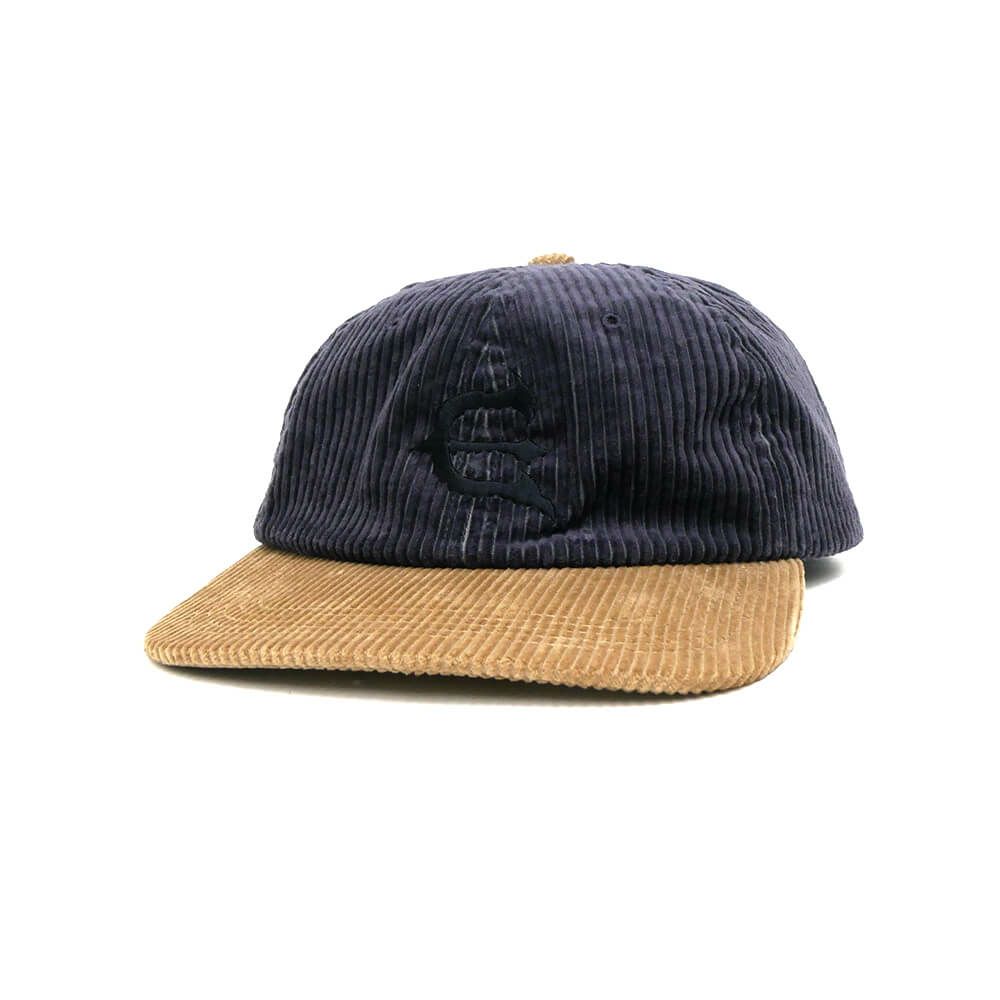 EVISEN CAP エビセン キャップ CORD ONE-UP 6 PANEL CHARCOAL/BEIGE スケートボード スケボー 