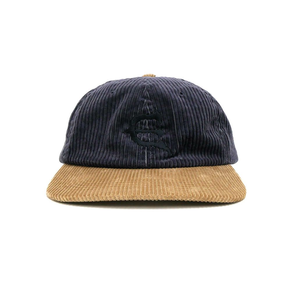 EVISEN CAP エビセン キャップ CORD ONE-UP 6 PANEL CHARCOAL/BEIGE スケートボード スケボー 1