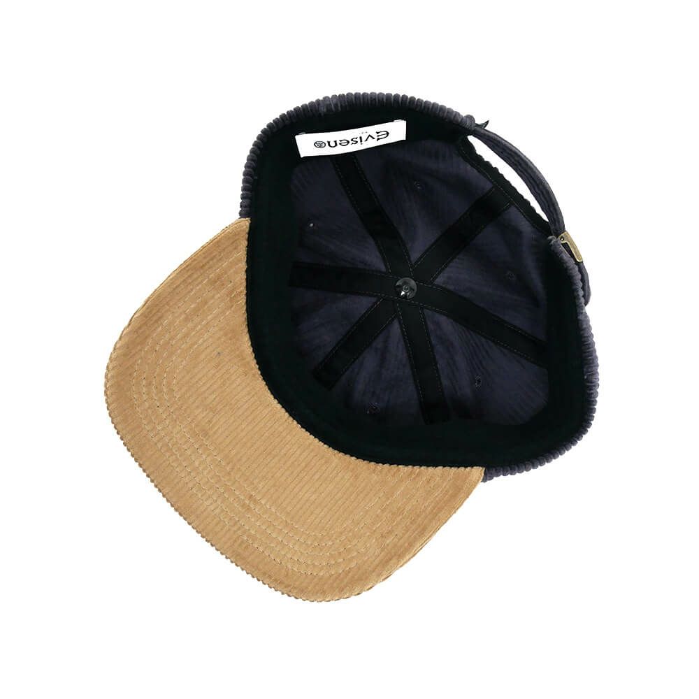 EVISEN CAP エビセン キャップ CORD ONE-UP 6 PANEL CHARCOAL/BEIGE スケートボード スケボー 4