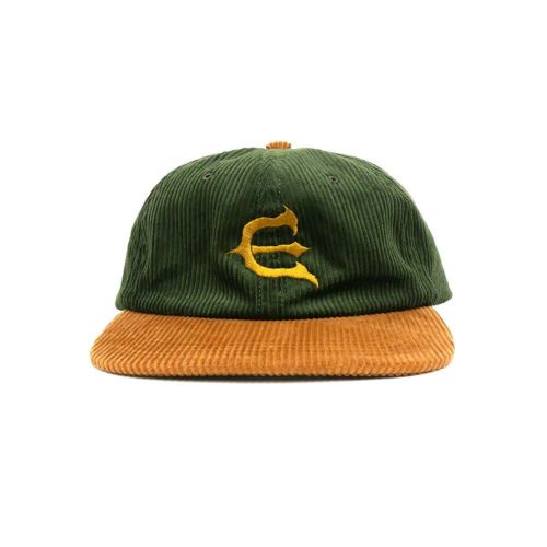 EVISEN CAP エビセン キャップ CORD ONE-UP 6 PANEL OLIVE/BROWN スケートボード スケボー 1