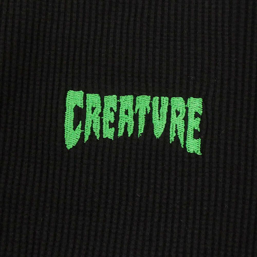 CREATURE LONG SLEEVE クリーチャー ロングスリーブTシャツ WEB THERMAL TOP BLACK/GREEN スケートボード スケボー 2