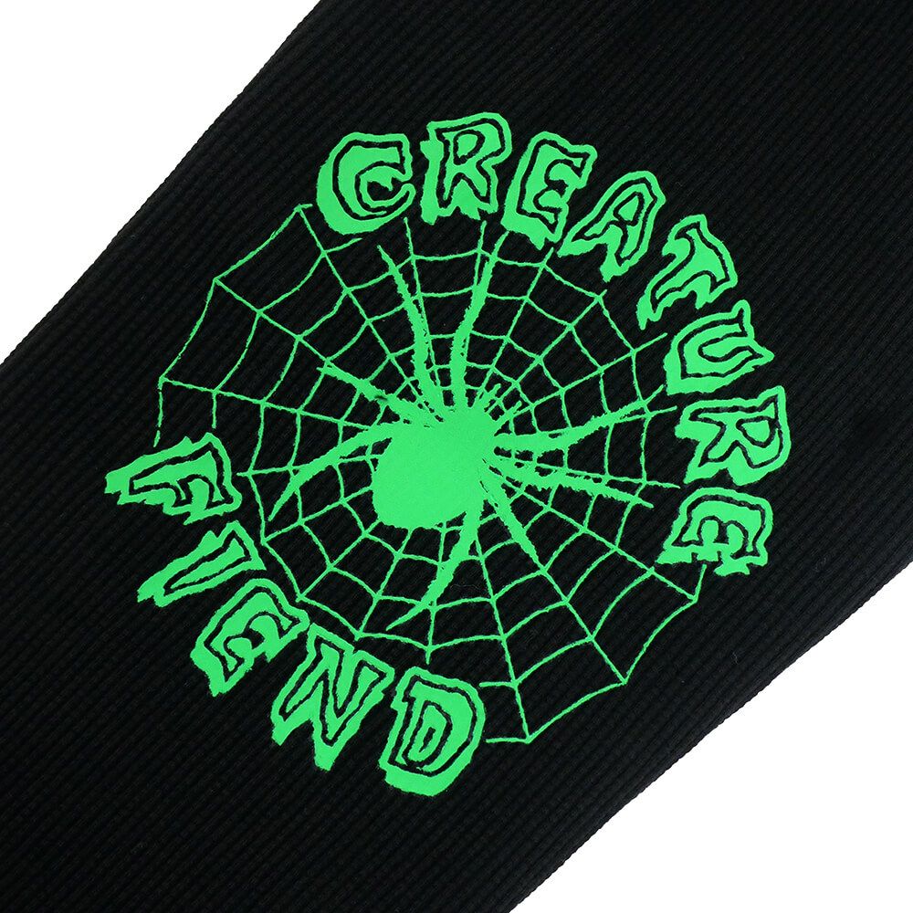 CREATURE LONG SLEEVE クリーチャー ロングスリーブTシャツ WEB THERMAL TOP BLACK/GREEN スケートボード スケボー 3