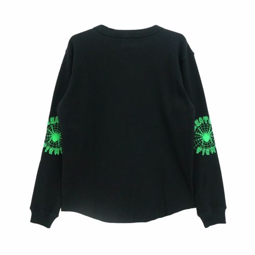 CREATURE LONG SLEEVE クリーチャー ロングスリーブTシャツ WEB THERMAL TOP BLACK/GREEN スケートボード スケボー 4