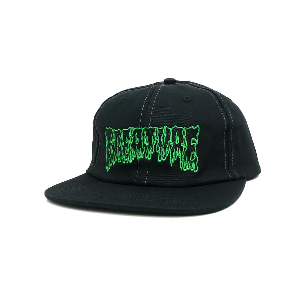 CREATURE CAP クリーチャー キャップ HESHER FLAME SNAPBACK BLACK スケートボード スケボー 