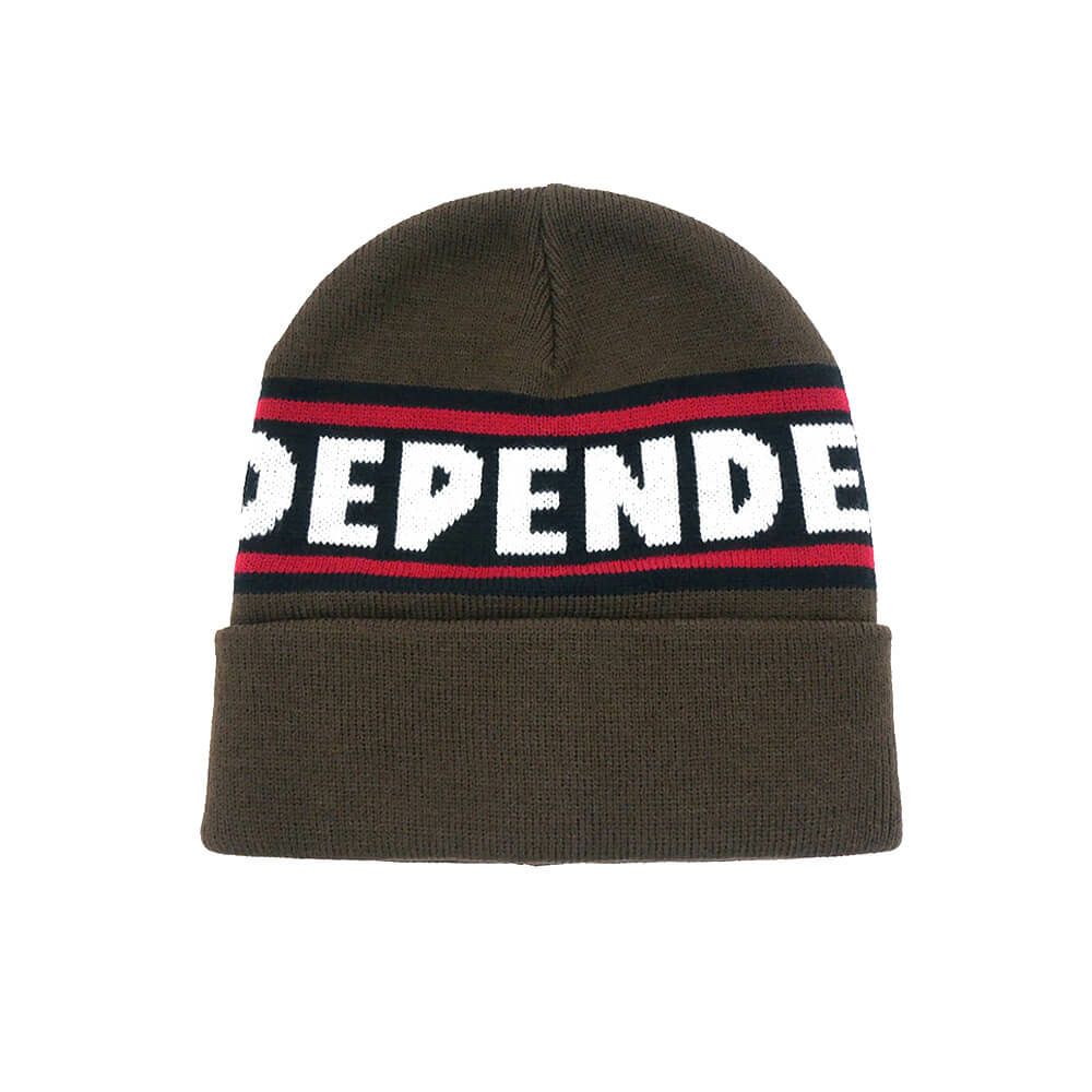 INDEPENDENT KNITCAP インディペンデント ニットキャップ BAR LOGO BEANIE CHOCOLATE スケートボード スケボー 