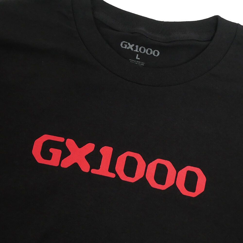GX1000 T-SHIRT ジーエックス1000 Tシャツ OG LOGO BLACK/RED スケートボード スケボー 1
