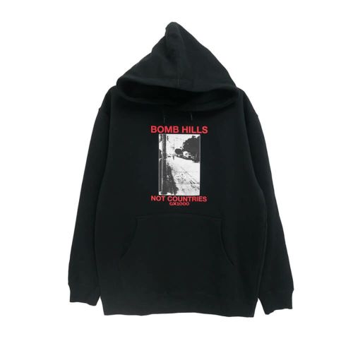 GX1000 HOOD ジーエックス1000 パーカー BOMB HILLS NOT COUNTRIES BLACK/RED スケートボード スケボー 