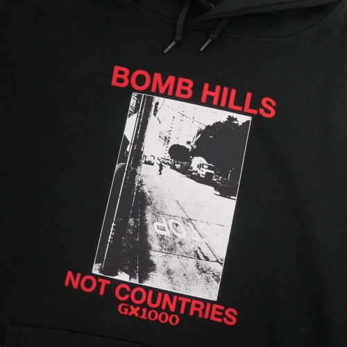 GX1000 HOOD ジーエックス1000 パーカー BOMB HILLS NOT COUNTRIES BLACK/RED スケートボード スケボー 1