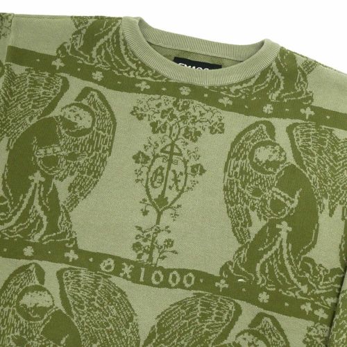 GX1000 SWEATER ジーエックス1000 セーター JACQUARD KNIT ANGEL GREY/GREEN スケートボード スケボー 1