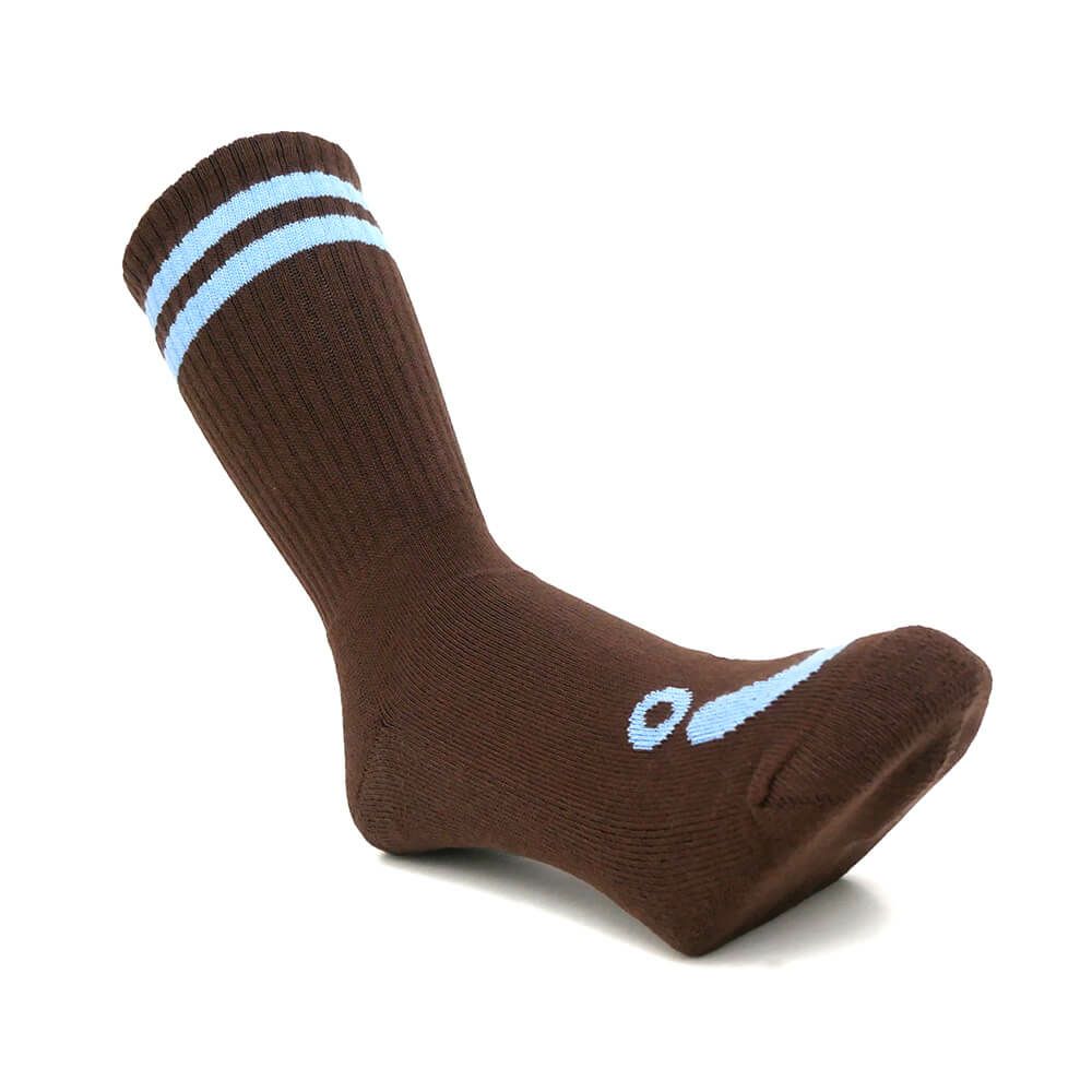 POLAR SOCKS ポーラー ソックス 靴下 HAPPY SAD RIB BROWN/BLUE スケートボード スケボー 