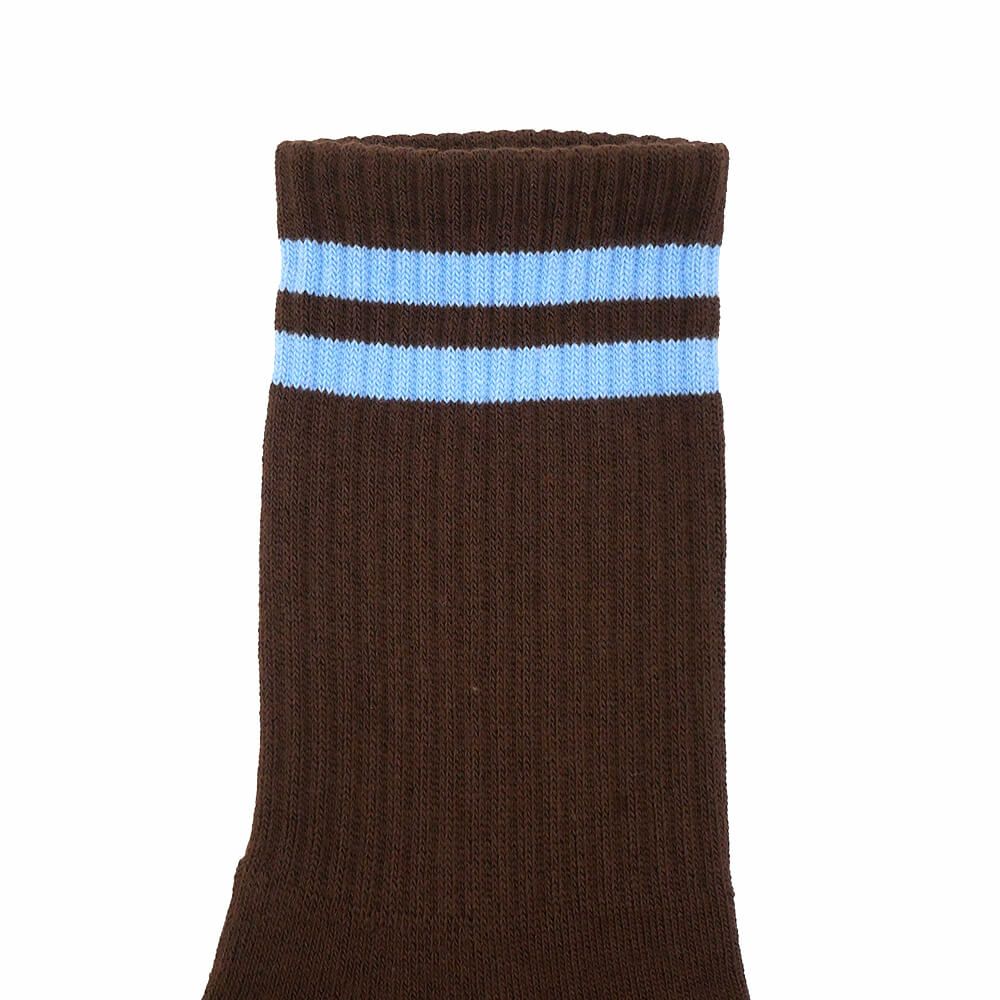 POLAR SOCKS ポーラー ソックス 靴下 HAPPY SAD RIB BROWN/BLUE スケートボード スケボー 4