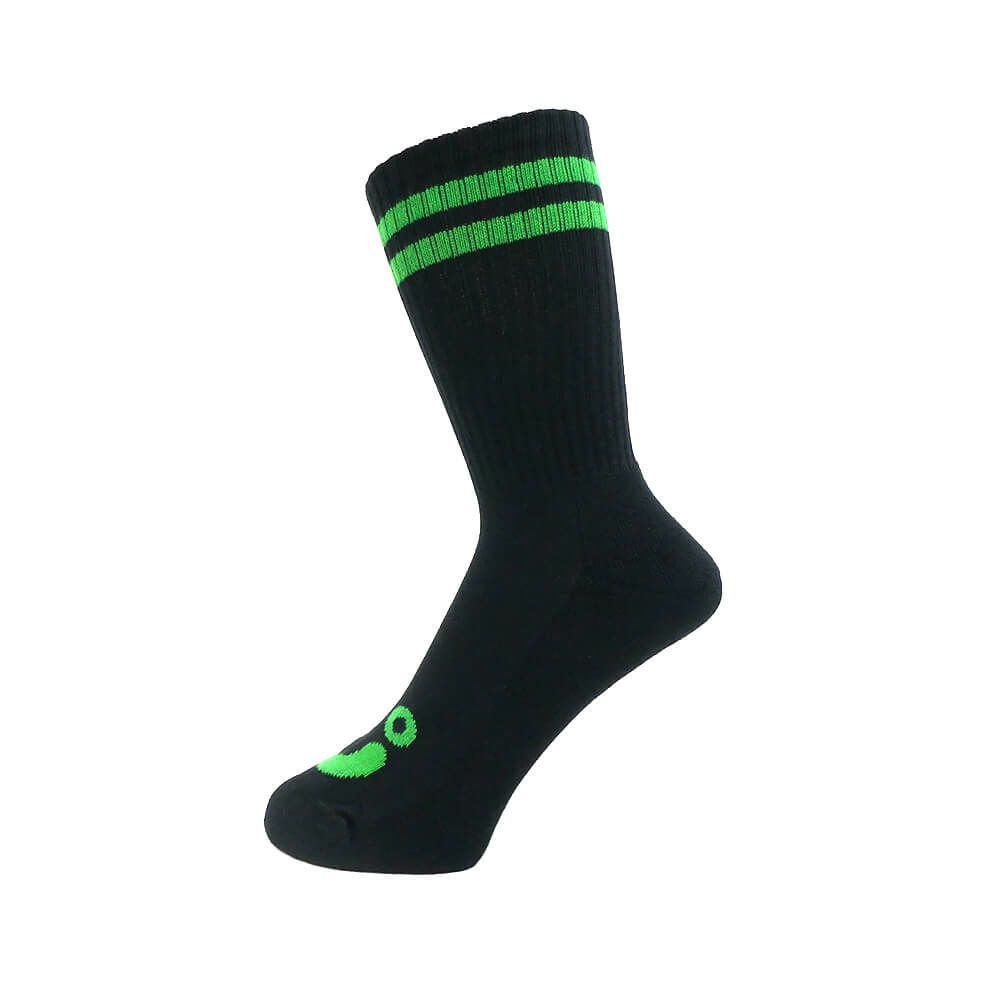 POLAR SOCKS ポーラー ソックス 靴下 HAPPY SAD RIB BLACK/GREEN スケートボード スケボー 1