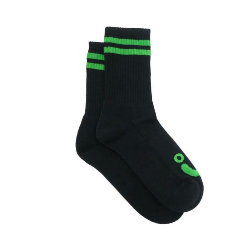 POLAR SOCKS ポーラー ソックス 靴下 HAPPY SAD RIB BLACK/GREEN スケートボード スケボー 3